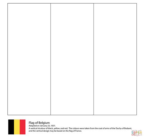belgium flag colouring page